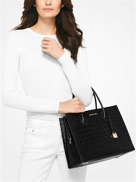 michael michael kors mercer embossed-leather tote style 30f7gm9t3e|Mercer Crocodile.